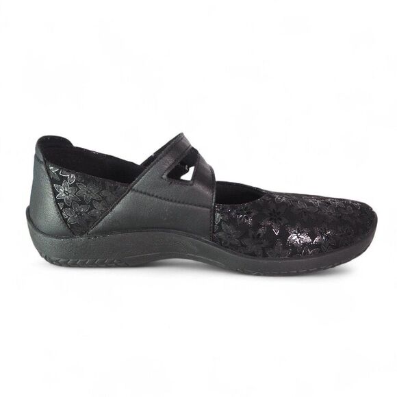 Arcopedico Cosmo Floral Print Mary Jane Loafers Black Women's 9/40 - Picture 7 of 10